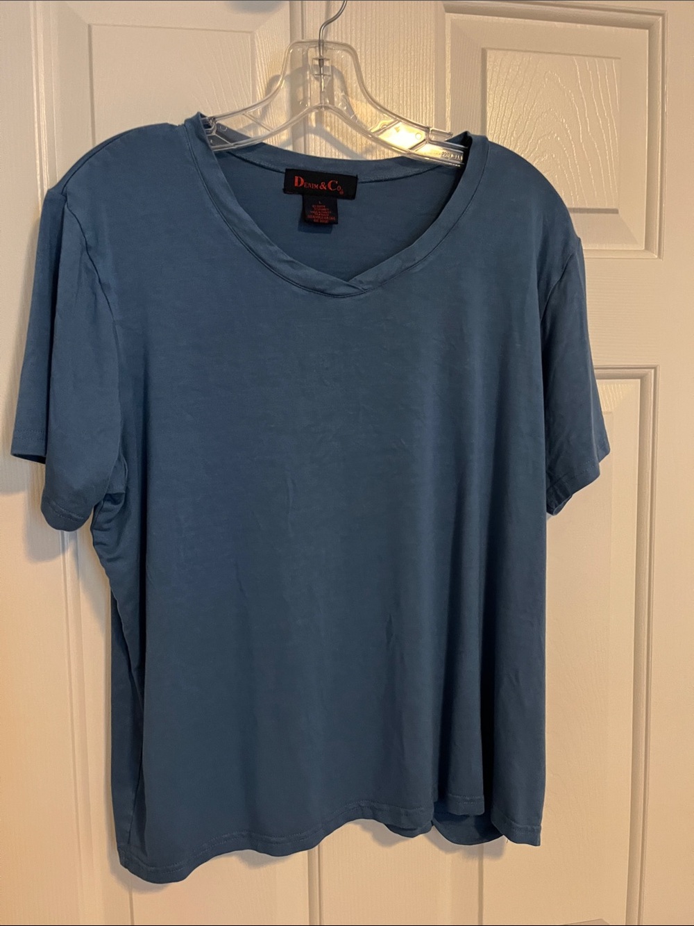 Denim & Co SS V-neck Tee